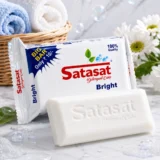 Satasat Bright Detergent Cake by Hari Om Industries with superior cleaning, rich foam, powerful stain removal, and pleasant fragrance