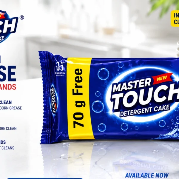 Master Touch Detergent Cake with 70g Free pack for powerful laundry cleaning and stain removal