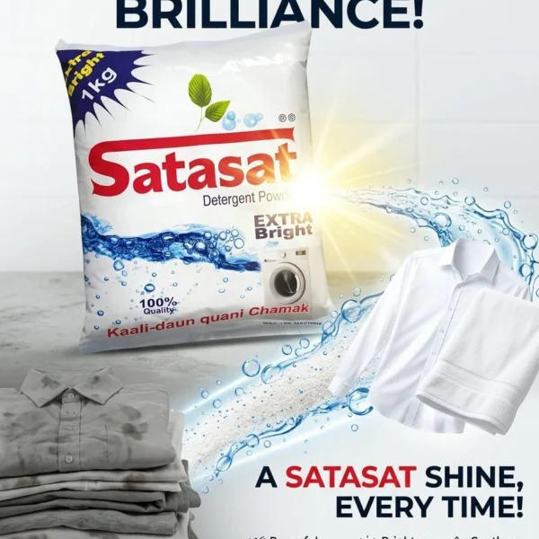 Satasat Detergent Powder 1 kg extra bright cleaning